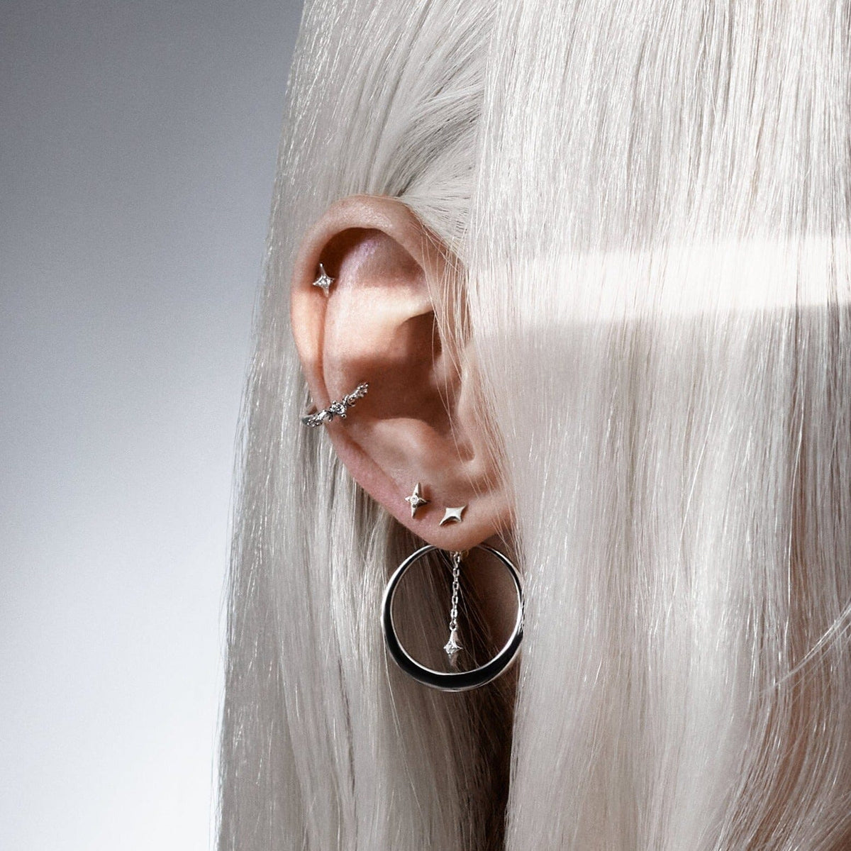Piercing Belle Étoile Blanche Barre Nébuleuse Bijoux