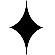 Pictogramme noir en forme d'étoile scintillante à quatre branches